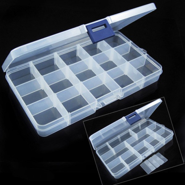 Adjustable Plastic Multi-Purpose Organizer with 15 Compartments
