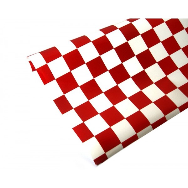 Neucover Iron-On Model Airplane Covering - 2in Red/White Squares
