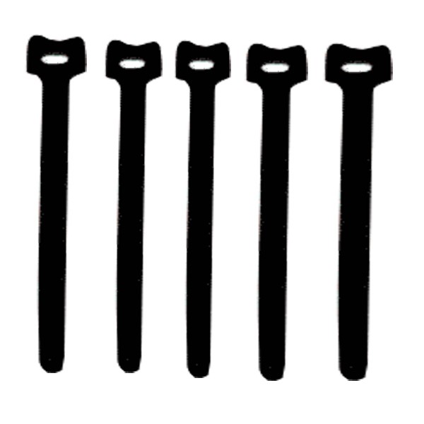 Black Hook and Loop Strap (1/2in x 10in) (5pcs)