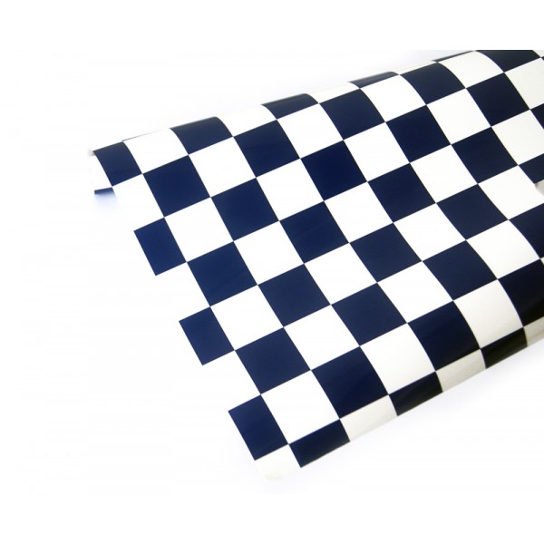 Neucover Iron-On Model Airplane Covering - 1 1/4in Blue/White Squares