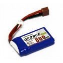 GForce 30C 800mAh 2S 7.4V LiPO (T-Connector)