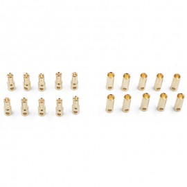 Gold Plated 5.5mm Bullet Connector Male+Female Pair (10 Sets)