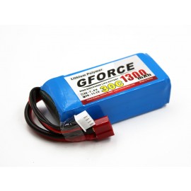 GForce 30C 1300mAh 3S 11.1V LiPO (T-Connector)