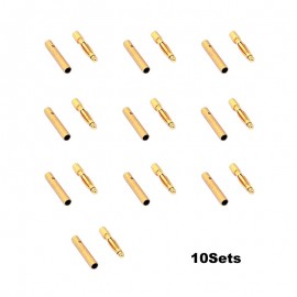 Gold Plated 2mm Bullet Connector Male+Female Pair(10 Sets) 
