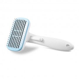 Slicker Brush for Pet Massage-Self Cleaning (Blue)