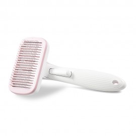 Slicker Brush for Pet Massage-Self Cleaning (Pink)