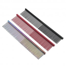 Steel Grooming Comb 3-Piece Set (Red/Black/Neon)