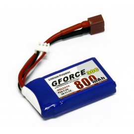 GForce 30C 800mAh 2S 7.4V LiPO (T-Connector)