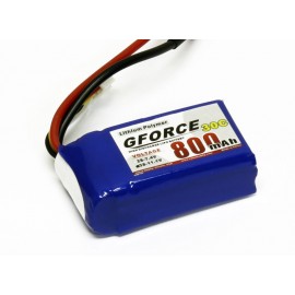 GForce 30C 800mAh 3S 11.1V LiPO (JST Connector)