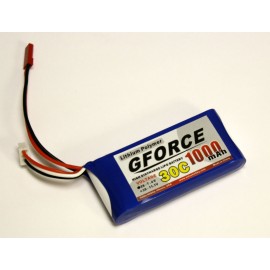 GForce 30C 1000mAh 2S 7.4V LiPO (JST Connector)