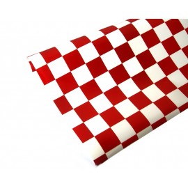 Neucover Iron-On Model Airplane Covering - 1 1/4in Red/White Squares