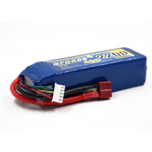 GForce 40C 2200mAh 4S 14.8V LiPO (T-Connector)
