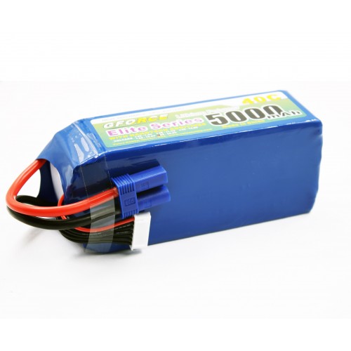GForce 40C 5000mAh 6S 22.2V LiPO (EC5 Connector)